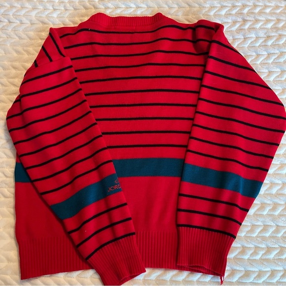 Jordache Vintage Women Red and Black Striped  sweater size Medium - Picture 8 of 8